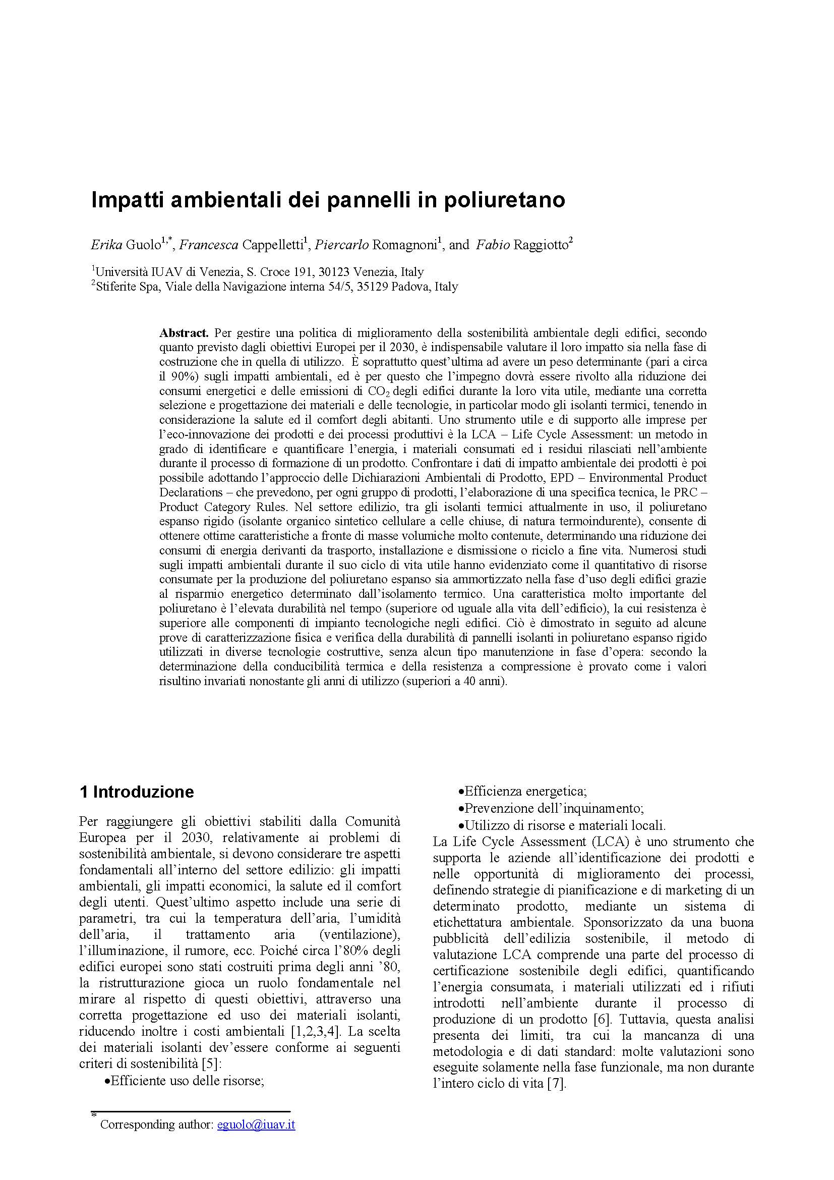 Impatti ambientali dei pannelli in poliuretano