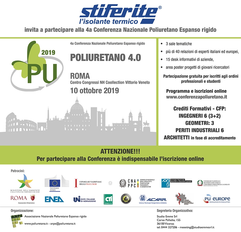 4a Conferenza Nazionale Poliuretano Espanso rigido - POLIURETANO 4.0